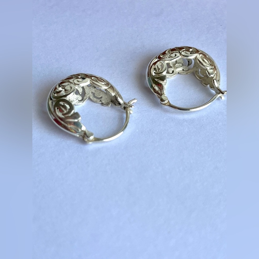Silpada Sterling Silver Filigree Earrings - Picture 2 of 3